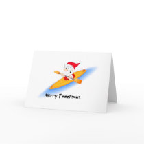 69_santa_paddler greeting cards