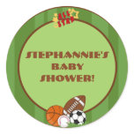 6 - 3"  Favor Stickers All-Star Green