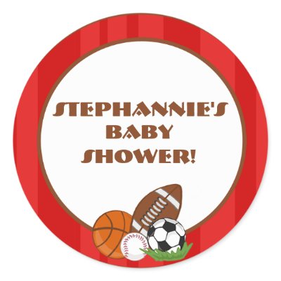 6 - 3"  Favour Stickers All-Star Red by AnnLeeDesigns