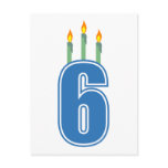 6 Birthday Candles (Blue / Green) Postcard