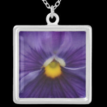 6 Bluest Blue Pansy necklaces
