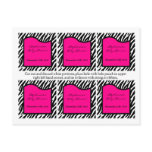 6 Favour Tags Hot Pink Zebra Print