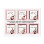 6 Favour Tags Pink Ladybug