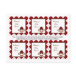 6 Favour Tags Red Sock Monkey Argyle
