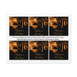 6 Favour Tags Sweet 16 Orange Black Party