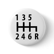 6 gearshift race car black pinback buttons