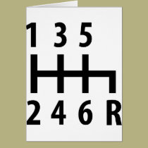 6 gearshift race car black cards