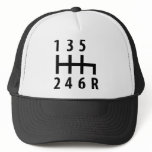 6 gearshift race car black mesh hat