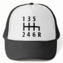 6 gearshift race car black mesh hat