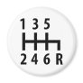 6 gearshift race car black refrigerator magnets