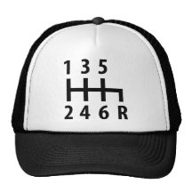 6 gearshift race car black mesh hat
