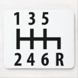6 gearshift race car black mouse mats
