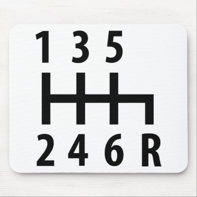 6 gearshift race car black mouse mats by Tomaniac