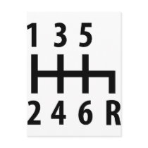 6 gearshift race car black postcards