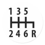 6 gearshift race car black sticker