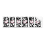 6 Hershey's Miniature Label Girly Butterfly Zebra bumper stickers