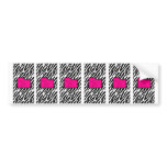 6 Hershey's Miniature Label Hot Pink Zebra Print bumper stickers