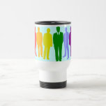 "6 Men in the Gay Flag Colours"Travel/Commuter Mug mugs