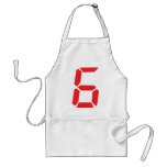 6 six red alarm clock digital number aprons