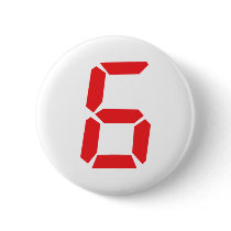 6 six red alarm clock digital number button
