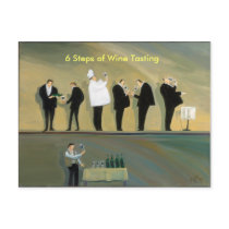 6 Steps of Wine Tasting Postcard