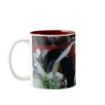 6 toy tractors at christmas coffee mugs