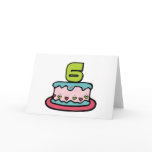 6 Year Old Birthday Cake Card