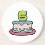 6 Year Old Birthday Cake Coasters