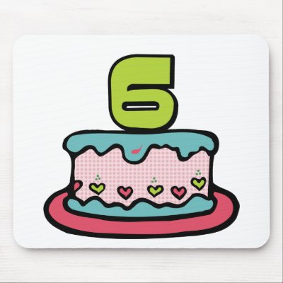 6 Year Old Birthday Cake Mouse Pad by Birthday_Bash