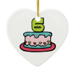6 Year Old Birthday Cake Christmas Ornament
