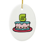 6 Year Old Birthday Cake Christmas Ornaments