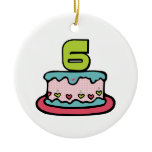 6 Year Old Birthday Cake Christmas Ornaments