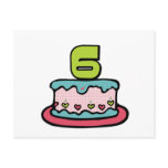 6 Year Old Birthday Cake Postcards