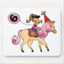 6 year old girl on a pony mouse mats