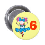 6h birthday gift for a girl, cute ballerina pinback buttons