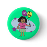 6th Birthday Girls Buttons