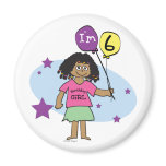 6th Birthday Girls Fridge Magnet