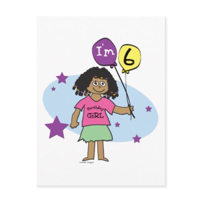 6th Birthday Girls Post Cards by birthdayzoo