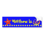 6th Birthday Party Red Smiley Star Decoration Bumper Sticker