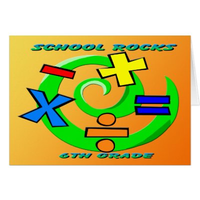 6th Grade Rocks - Math Symbols by MindDesignGrafx