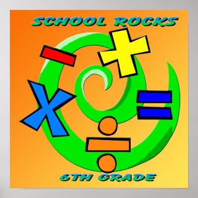 6th Grade Rocks - Math Symbols  Poster by MindDesignGrafx