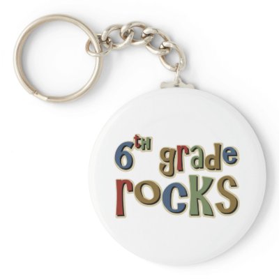 6th Grade Rocks Sixth Keychain by TeeShirtsTShirts