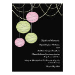 6x8 Pink & Green Paper Lanterns Wedding Invite