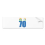 70 Birthday Candles (Blue / Green) bumper stickers