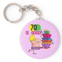 70 is Good Birthday Tshirts and Gifts Keychain