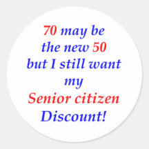 70 Senior Citizen Round Stickers
