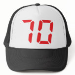 70 seventy red alarm clock digital number hat