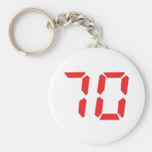 70 seventy red alarm clock digital number keychain