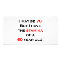 70 stamina personalised photo card