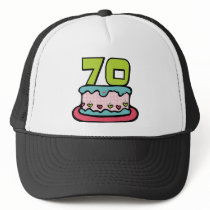 70 Year Old Birthday Cake Mesh Hats